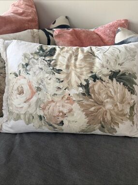 Designers Guild Floral Decorative Pillows in Blush, Cream, Green